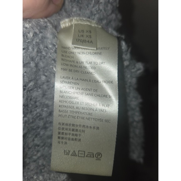 Free People Grey Cowl Neck Cropped Boucle Knit Sweater Womens XS OB1041935 - Picture 5 of 5